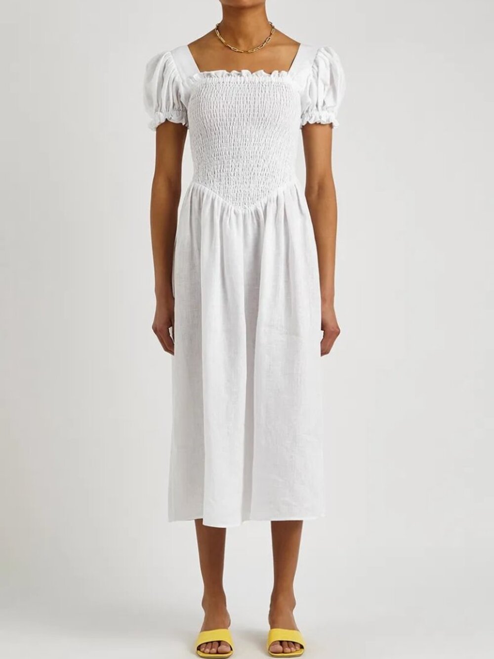 SLEEPER Belle Linen Midi Dress Size Small - Picture 2 of 5